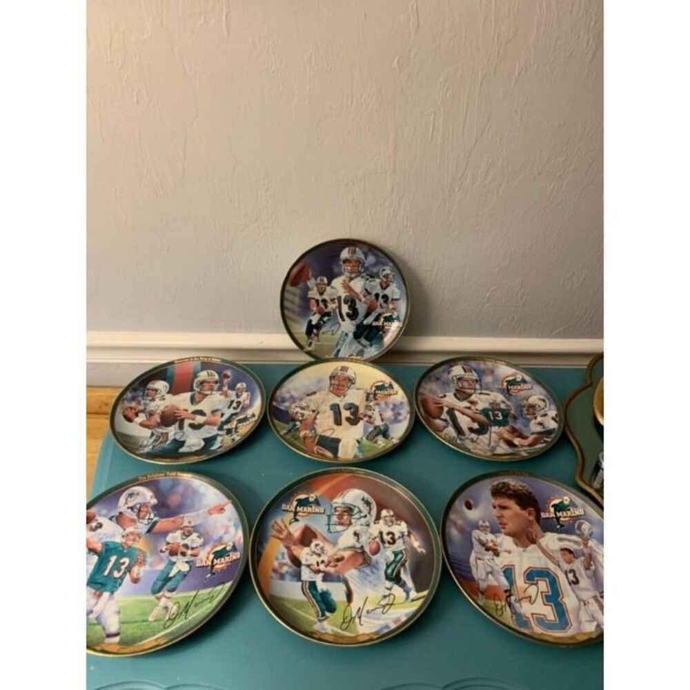 Dan Marino Dolphins Lmtd Gold Collector Plates, Bradford Exchange